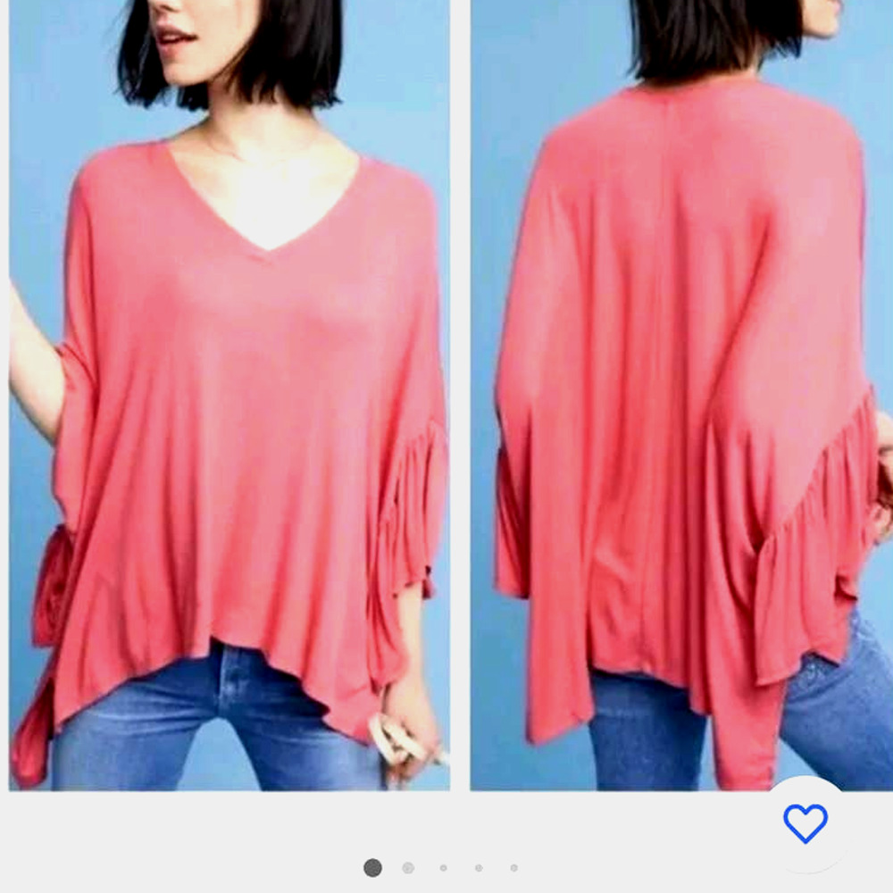 Akemi + Kin Pink Flutter Cape Poncho Top XS/S Whimsy Fairy Asymmetric Tunic Vaca - Picture 8 of 10